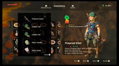 botw fireproof elixir recipe.